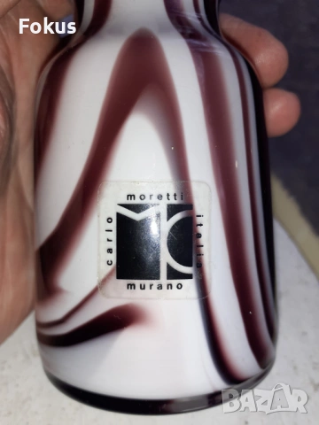 Страхотна маркова дизайнерска ваза Carlo Moretti Murano, снимка 4 - Антикварни и старинни предмети - 53395617