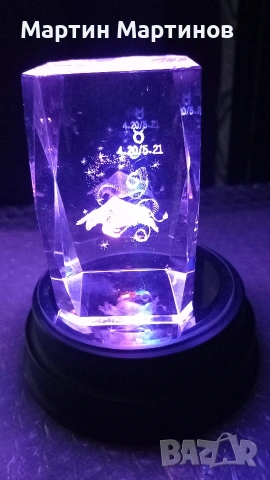 Преспапие /Кристал/ с Телец, снимка 6 - Декорация за дома - 53178892