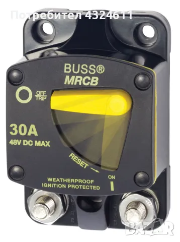 Автоматичен прекъсвач Blue Sea Systems 7136 серия 187, за повърхностен монтаж, 30A