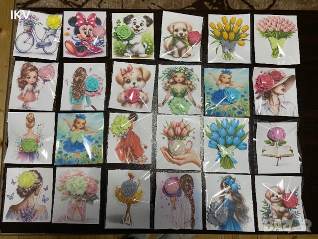 Картички със сапунени цветя