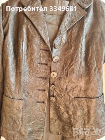 Дамско сако от еко кожа, и полапанталон от лен ., снимка 2 - Якета - 53614064