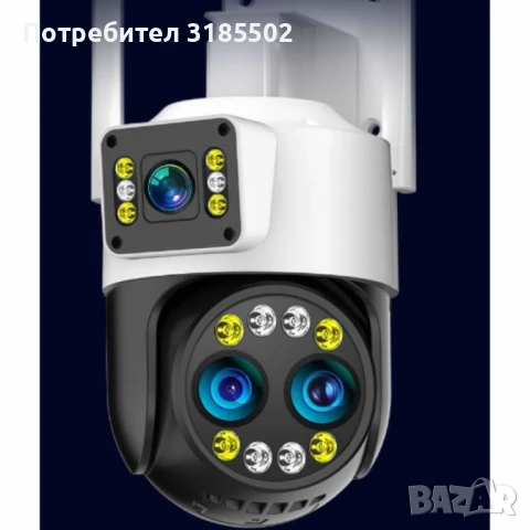 Високотехнологична външна камера за наблюдение с интелигентно нощно виждане и 360° ротация 8 пъти оп, снимка 5 - HD камери - 51391408