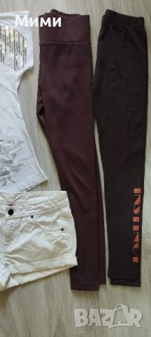 Дамски лот-тениска,къси дънкови панталонки и два дълги клина!, снимка 3 - Комплекти - 46140202