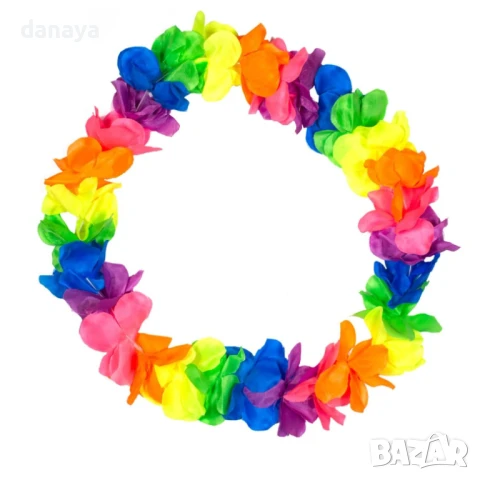 5989 Многоцветен хавайски гердан за парти, снимка 3 - Други - 50876541