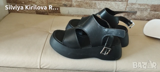 Сандали черни платформа , снимка 3 - Сандали - 51372043