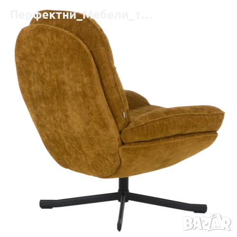 Въртящо се конфортно кресло с оранжев/сив дамаска за луксозна чакалня,за луксозна приемна,за кабинет, снимка 3 - Дивани и мека мебел - 50063889