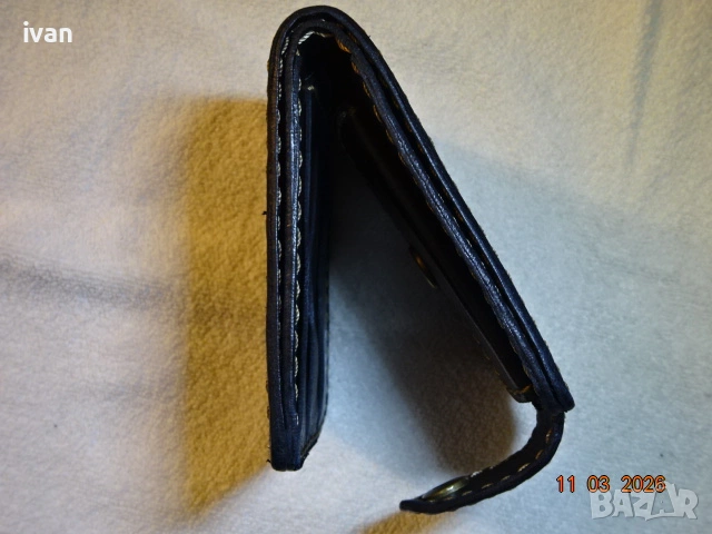 мъжки портфейл от естествена кожа /ръчна изработка/, снимка 4 - Портфейли, портмонета - 53824236