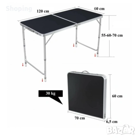 Мобилен комплект маса и 4 стола – практично решение за всяко пътуване и открито пространство, снимка 5 - Маси - 53270507