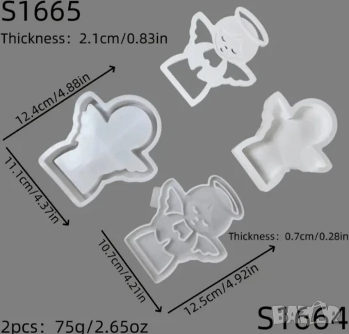 Молд ангел за свещници две части , снимка 4 - Форми - 51290780