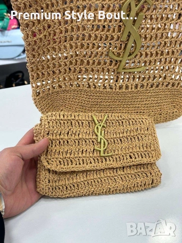 Плажна чанта с портмоне ysl saint laurent %100 handmade✨⭐️ Щ:➡️46cm⬆️38cm✨ , снимка 3 - Чанти - 54041032