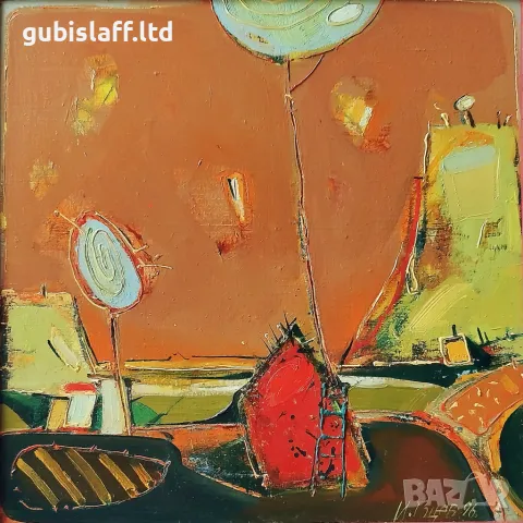 Картина "Пейзаж", худ. Иван Гоцев 1996 г., снимка 2 - Картини - 49839871