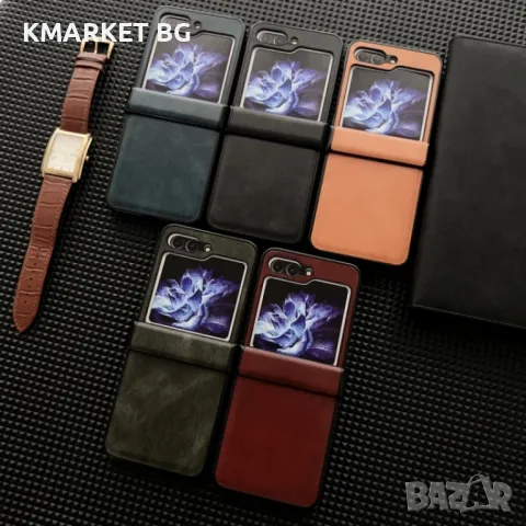 Samsung Galaxy Z Flip5 Crazy Horse Texture Удароустойчив Калъф и Протектор, снимка 8 - Калъфи, кейсове - 48116115