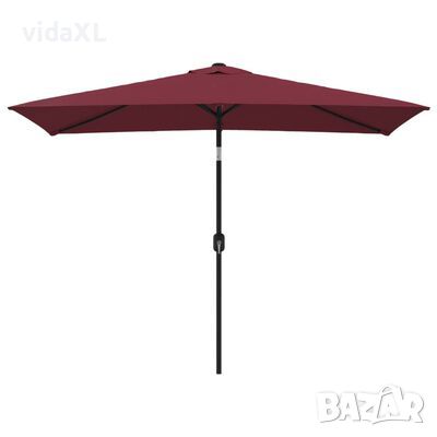 vidaXL Градински чадър с метален прът, 300x200 см, бордо червен（SKU:44503