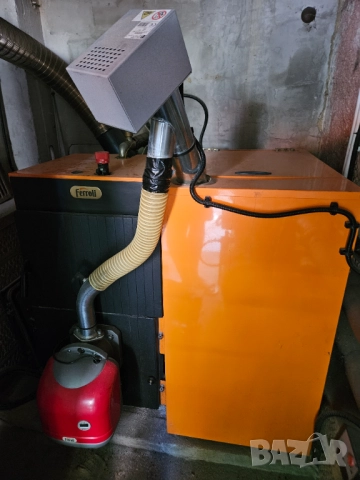 Котел на дърва, въглища и пелети.