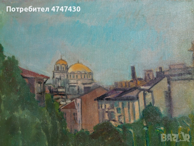 Петър Ненов маслени бои пейзаж от София, снимка 4 - Картини - 53635797