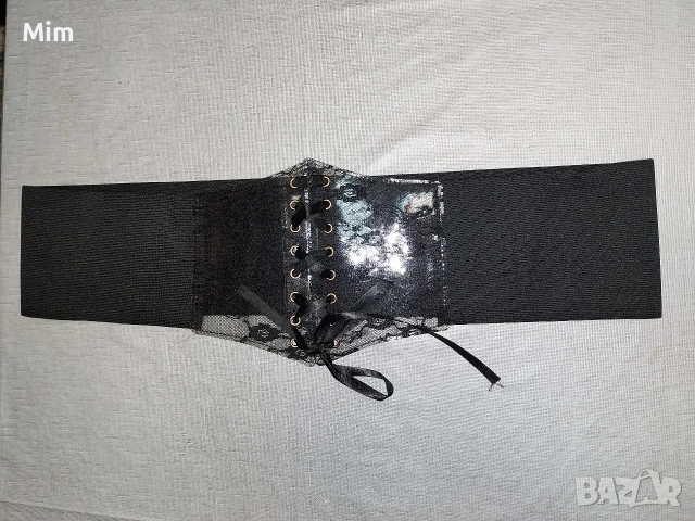 3XL Черен широк еластичен колан с дантела , снимка 6 - Колани - 52718946