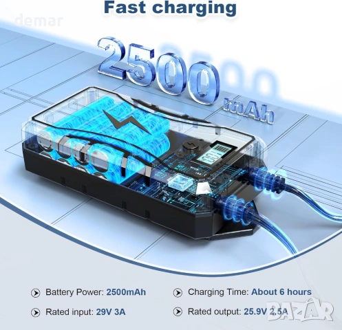 Батерия 2500mAh за ел. кресла, зарядно устройство, универсален 2-пинов, снимка 2 - Друга електроника - 53372742