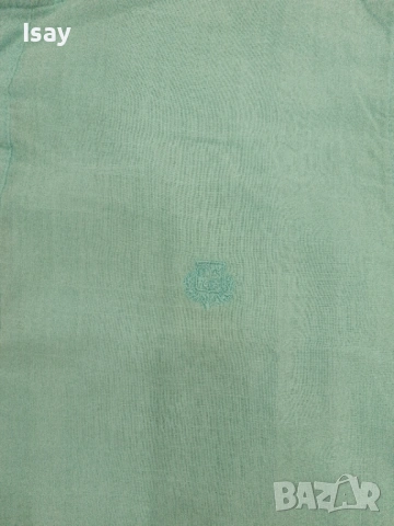 Мъжка риза с качулка ЛОРО ПИАНА минт цвят 75% лен 25% памук, снимка 8 - Ризи - 53919308