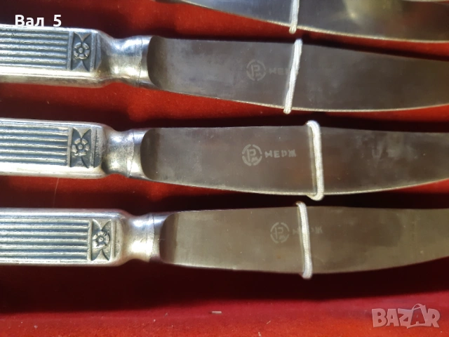 Стари посребрени прибори за хранене , мелхиор - СССР, снимка 7 - Антикварни и старинни предмети - 53912146