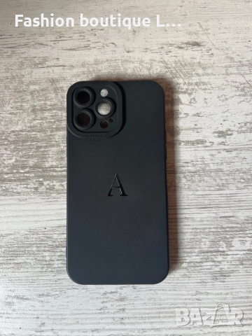 Калъф за айфон 13 про макс в черен цвят с буква А 🖤