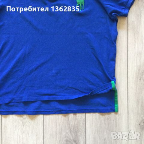 оригинална синя памучна поло тениска с яка POLO RALPH LAUREN Big Pony размер XL от САЩ, снимка 2 - Тениски - 44113409