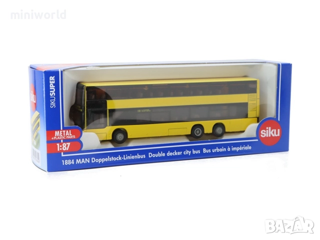 MAN двуетажен градски автобус - мащаб 1:87 на SIKU моделът е нов в кутия, снимка 3 - Колекции - 52301918
