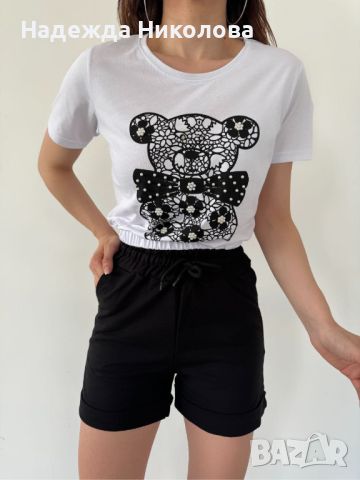 Дамски комплект  Тениска с къси панталони, снимка 8 - Комплекти - 45578928