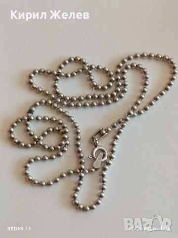 Сребърно колие тип Топче красиво майсторска ръчна изработка 52772, снимка 8 - Колиета, медальони, синджири - 53070541