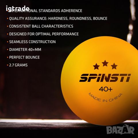 Комплект 24 топки за тенис на маса SPINSTI, Professional , 3 звезди, Оранжев, снимка 2 - Тенис - 45148157