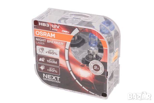 OSRAM HB3 Night Breaker Laser халогенни крушки, снимка 1 - Аксесоари и консумативи - 45891559