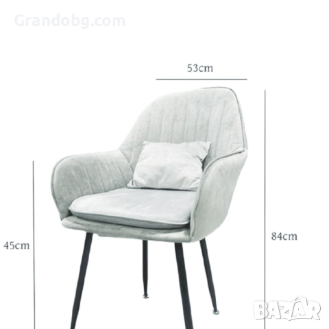 Стилен Трапезен стол Ивон + подарък възгалвничка - млечнобял, снимка 3 - Столове - 52253036