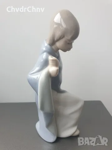 НАО ЛАДРО испанска порцеланова фигура на момче-овчарче/NAO LLADRO статуетка 16см, снимка 2 - Колекции - 47141721