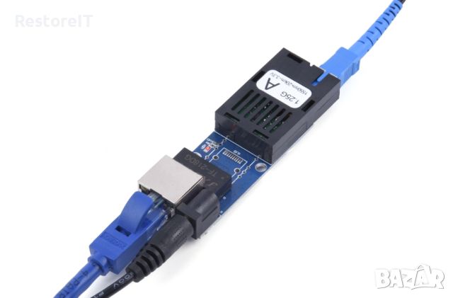 Gigabit Fiber OpticalMedia Converter 10/100/1000Mbps - комплект 2 броя, снимка 3 - Мрежови адаптери - 45477606