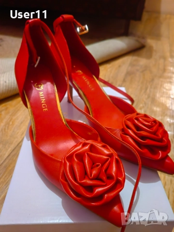 Дамски червени обувки на ток Eva Minge