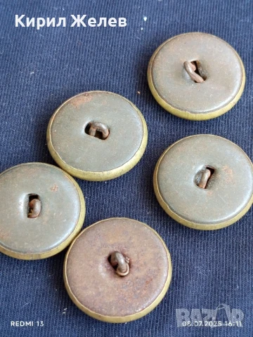 Пет стари копчета от военна униформа от соца за КОЛЕКЦИЯ ДЕКОРАЦИЯ 31693, снимка 5 - Антикварни и старинни предмети - 50951765