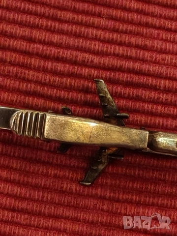 Стара сребърна игла за вратовръзка, Самолет. , снимка 6 - Колиета, медальони, синджири - 51665604