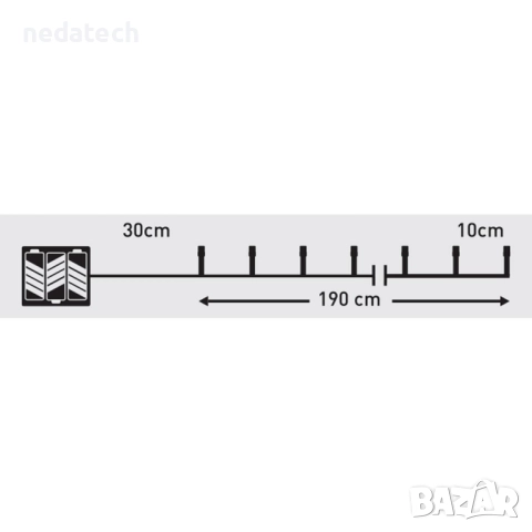 20 Декоративни LED лампички на батерии, 1.9 m, Лилави, снимка 3 - Други стоки за дома - 52167269