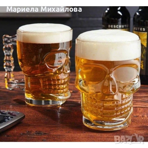 Уникална стъклена халба - 2бр. ПРОМОЦИЯ, снимка 4 - Чаши - 53192261