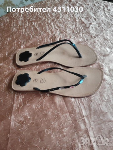 Нови летни дамски чехли естествена кожа 41 номер, снимка 5 - Чехли - 53467642