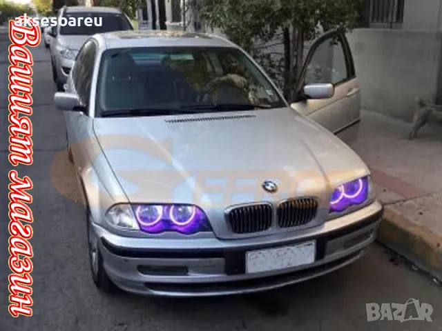 Ангелски очи многоцветни RGB LED Фарове Angel Eyes DRL за кола пръстени 4x131 mm за BMW, снимка 15 - Аксесоари и консумативи - 48040281