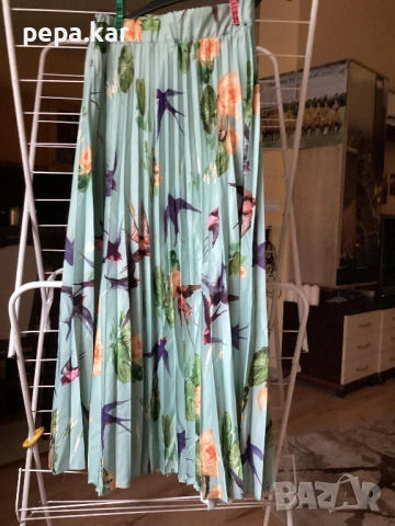 Пола италианска цветна коприна с ластик на талията