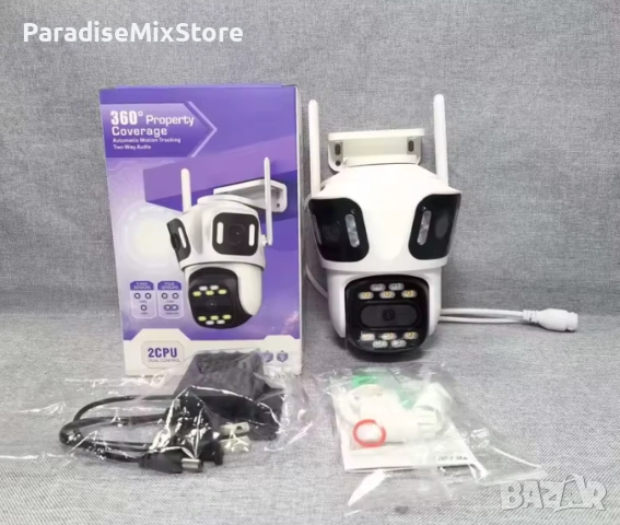 Камера за видеонаблюдение  , 2CPU, 360 градуса , 2way audio  Тип продукт : Камера за видеонаблюдение, снимка 4 - HD камери - 47403261