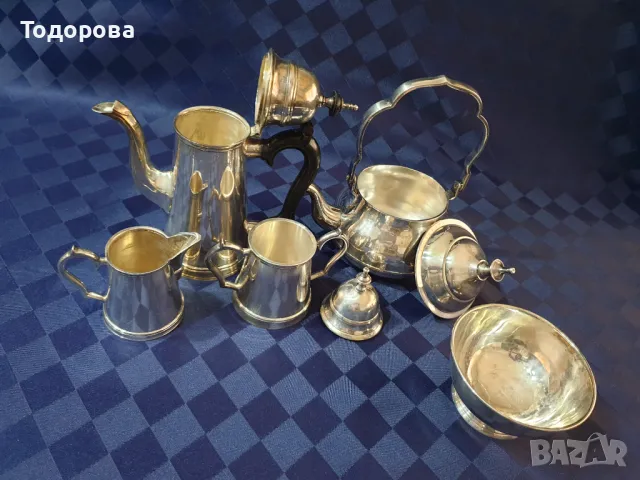 Масивен посребрен сервиз - 5 части, снимка 5 - Антикварни и старинни предмети - 50052819
