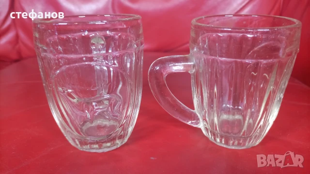 Стъклени чаши за боза от едно време с еленчето, средна боза от 4 ст, снимка 4 - Колекции - 50681240