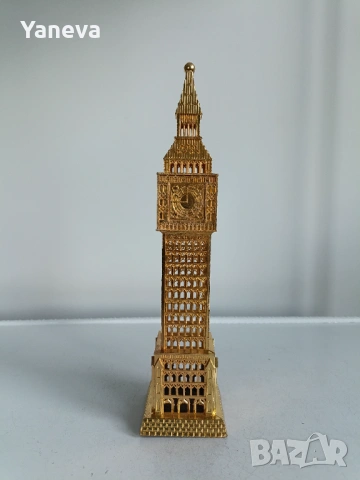 Биг Бен ,  Лондон , метална статуетка с часовник на емблематичната часовникова кула. , снимка 5 - Статуетки - 53135773