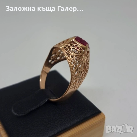 Винтидж златен пръстен – съветско злато, 583, 5,10г, снимка 4 - Пръстени - 54215649