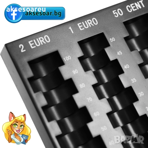 Органайзер за Сортиране на Евро Монети - Издръжлив Пластмасов Поднос с Множество Отделения за 2€, 1€, снимка 13 - Нумизматика и бонистика - 53370367