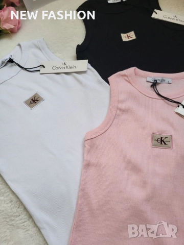 Разпродажба ✨ Дамски Памучен Потник -Бял ✨ Calvin Klein , снимка 3 - Потници - 51836577
