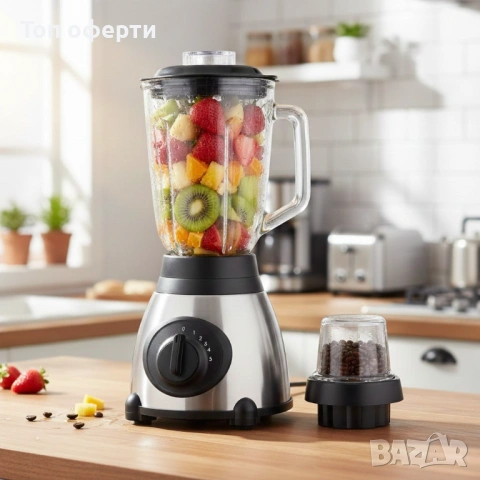 Блендер Cheffinger 1000 W – 1,5 л стъклена кана, снимка 4 - Блендери - 53282497