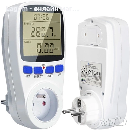 Дигитален ватметър за контрол на консумацията на енергия, цифров дисплей Izoxis, снимка 2 - Друга електроника - 52562496